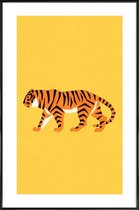 JUNIQE - Poster met kunststof lijst Tiger Yellow -13x18 /Geel & Oranje