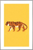 JUNIQE - Poster met kunststof lijst Tiger Yellow -20x30 /Geel & Oranje