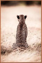 JUNIQE - Poster met kunststof lijst Still Leopard -13x18 /Bruin