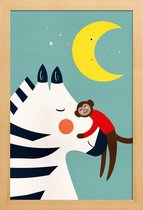 JUNIQE - Poster in houten lijst Goodnight Hug -40x60 /Kleurrijk