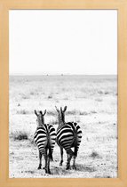 JUNIQE - Poster in houten lijst Double Stripes -20x30 /Wit & Zwart