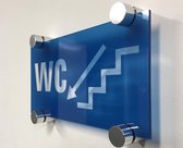 Bord WC naar beneden - plexiglas Zonder afstandhouders 300 x 150 mm