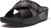 FitFlop Lulu Silky Weave Slides ZWART - Maat 36