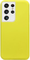 - ADEL Premium Siliconen Back Cover Softcase Hoesje Geschikt voor Samsung Galaxy S21 Ultra - Geel