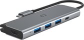 Cygnett Unite TravelMate USB-C naar HDMI / USB-A / USB-C / SD Card - 4K 100W PD Hub - Zwart