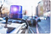 Muismat Politie, ambulance, brandweer - Zwaailicht van politieauto op een burgerauto muismat rubber - 27x18 cm - Muismat met foto