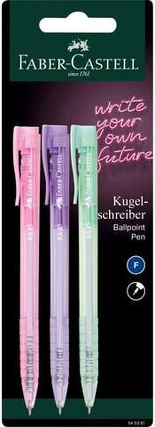 Stylo bille Faber-Castell 3 pièces sous blister FC-545391