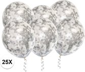 Zilveren Confetti Ballonnen 25 Stuks Luxe Feestversiering Verjaardag Bruiloft Ballon Zilver Papier Confetti Ballon