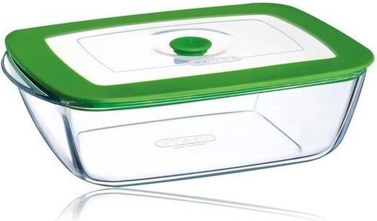 Pyrex Cook & Heat Schaal - Incl. Deksel Met Stoomventiel - 28 x 20 x 8 cm - 2,5 l