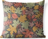 Buitenkussens - Tuin - Herfst illustratie bladeren in patroon - 40x40 cm