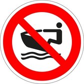 Waterscooters verboden sticker - ISO 7010 - P057 50 mm - 10 stuks per kaart