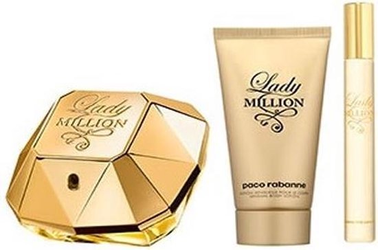 Paco Rabanne Lady Million Geschenkset - Eau de parfum 50 ml + Bodylotion 75 ml + Travel size 5 ml - Paco Rabanne