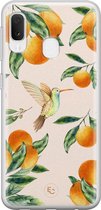 Hoesje geschikt voor Samsung Galaxy A20e - Tropical fruit - Soft Case - TPU - Natuur - Oranje - ELLECHIQ