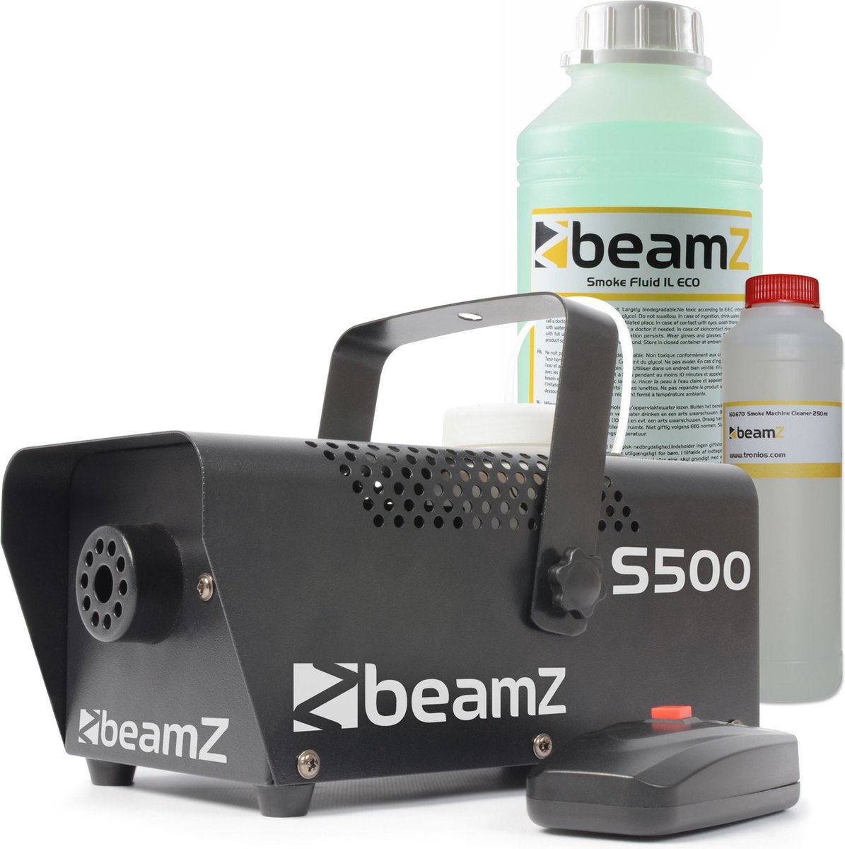 Rookmachine - BeamZ S500 rookmachine 500W met reinigings- & rookvloeistof - BeamZ