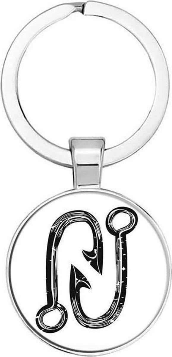 Akyol - vishaak Sleutelhanger - Vissen - de echte vissers - - Vissen - Visser - Leuke kado voor iemand die van vissen houd - - 2,5 x 2,5 CM