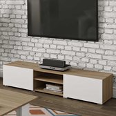 TemaHome- TV Meubel Tv-meubel Podium - 140cm - Wit; Bruin