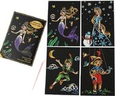 Scratch Art  Fairy Tales 4 Kras kaarten - Scratch painting cards (4 stuks)