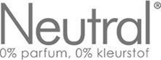Neutral logo met tekst '0% parfum, 0% kleurstof'.