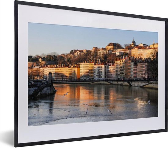 Photo en cadre - Rivière Saône dans la ville française de Lyon Cadre photo  noir avec... | bol