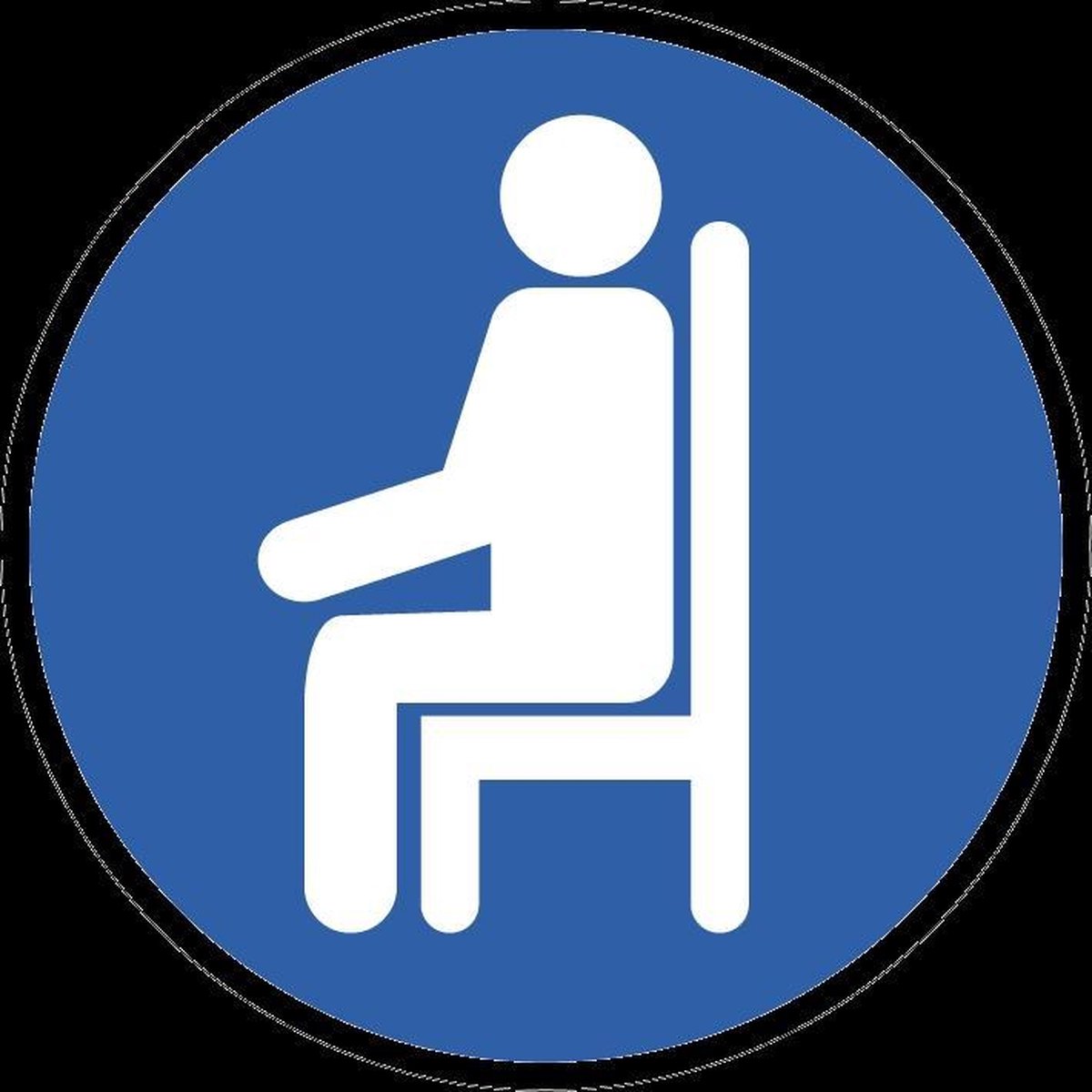 Zitplaats gebodssticker 150 mm