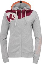 Kempa Core 2.0 Hood Jacket Dames Donker Grijs Melange-Diep Rood Maat XL