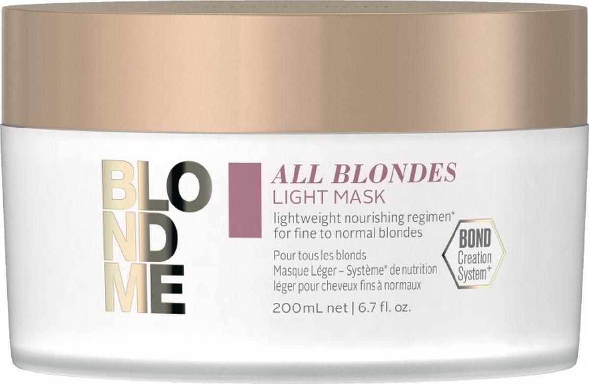 Schwarzkopf BlondMe All Blondes Light Mask 200ml Haarmasker droog haar Haarmasker beschadigd haar