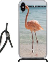 iPhone Xs Max hoesje met koord - Flamingo