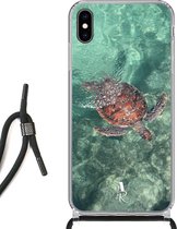 iPhone Xs Max hoesje met koord - Sea Turtle
