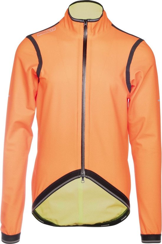 BIORACER Kaaiman - Regenjas Winter - Heren - Fluor Oranje - Skin-Technologie & Waterdicht - Aansluitend - Maat XS