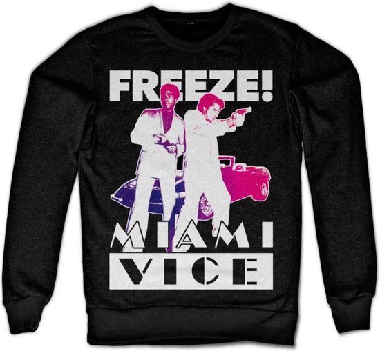 Miami Vice Maglietta Ufficiale Uomo | Freeze | 100% Cotone Ringspun | Nera | Vestibilità Comoda | Taglie Dalla S Alla XXXL - 4