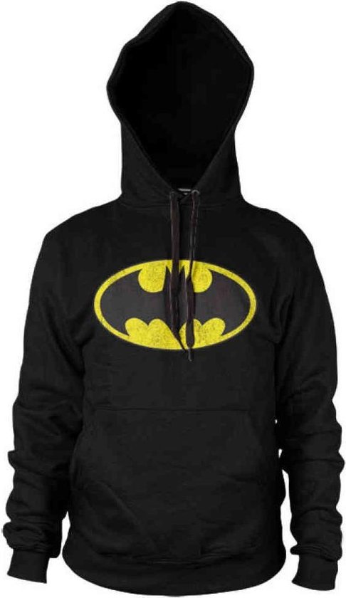 DC Comics Batman Hoodie/trui -L- Distressed Logo Zwart