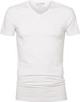Slater 6600 - Stretch 2-pack T-shirt V-hals korte mouw wit XL 95% organisch katoen 5% elastan