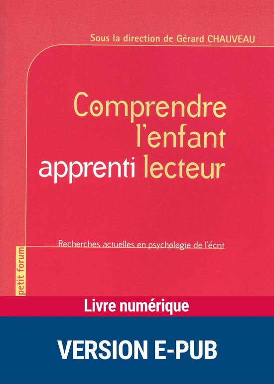 Petit forum - Comprendre l'enfant apprenti lecteur - cover