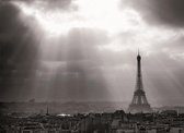1x Zelfklevende poster Paris | 200x140cm | Parijs in zwarttinten
