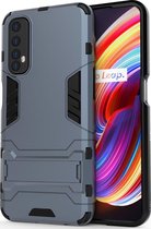 Realme 7 Hoesje - Mobigear - Armor Stand Serie - Hard Kunststof Backcover - Blauw - Hoesje Geschikt Voor Realme 7