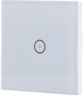 Touchschakelaar Smart WiFi - Aigi Smarton - Inbouw - 1-voudig Touch Schakelaar - Incl. Glazen Afdekraam - Wit - BSE