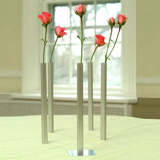 Lot de 5 vases magnétiques Peleg Design Vase - argent - métal