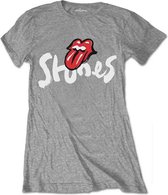 The Rolling Stones Dames Tshirt -XL- No Filter Brush Strokes Grijs