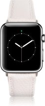 Geschikt voor Apple Watch Bandje - Harbor Grijs Leer - Roma - 42/44/45mm - Space Grey Connectors - Oblac®