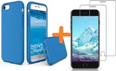 iPhone SE 2020 Hoesje backcover - iPhone 7/8 Hoesje Nano siliconen TPU backcover  Turquoise met 2 Pack Screenprotector