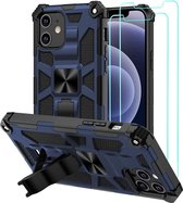 Hoesje geschikt voor iPhone 12/12 Pro Anti-Scratch Shockproof Blauw - 2 Pack Screenprotector
