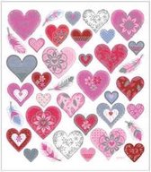 Stickers, vel 15x16,5 cm, circa 37 stuk, , harten, 1vel