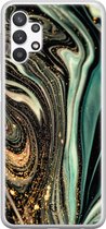 Samsung Galaxy A32 5G siliconen hoesje - Marble khaki - Soft Case Telefoonhoesje - Groen - Marmer