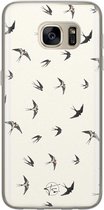 Samsung Galaxy S7 siliconen hoesje - Vogels / Birds - Soft Case Telefoonhoesje - Beige - Print