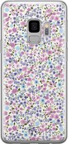 Samsung Galaxy S9 siliconen hoesje - Paarse bloemen - Soft Case Telefoonhoesje - Paars - Bloemen
