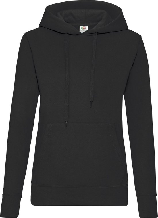 Fruit of the Loom - Lady-Fit Classic Hoodie - Zwart - L
