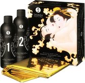 Shunga Kits - erotische massage olie - bodykit set + GRATIS massage laken - meloen & mango