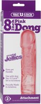 Crystal Jellie Dong - 8" - Pink - Strap On Dildos