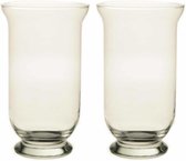 2x Kelk vaas glas 25 cm - kelkvormige boeketvaas - 2 stuks