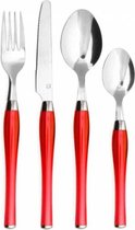 Purity - Rood - Bestekset - 24 delig - Met Mand - RVS